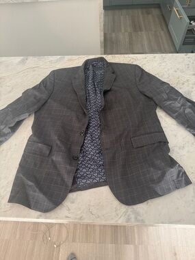 Ted Baker London Gray Plaid Blazer Sport Coat Pattern Lined Jacket